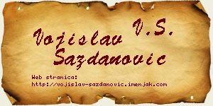 Vojislav Sazdanović vizit kartica